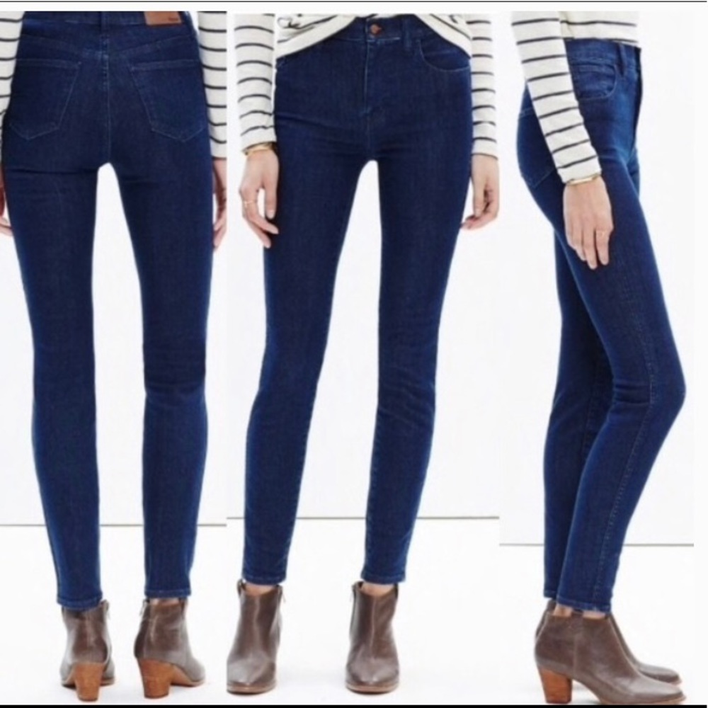 Madewell 10 inch high riser dark wash skinny skinny jeans size 27